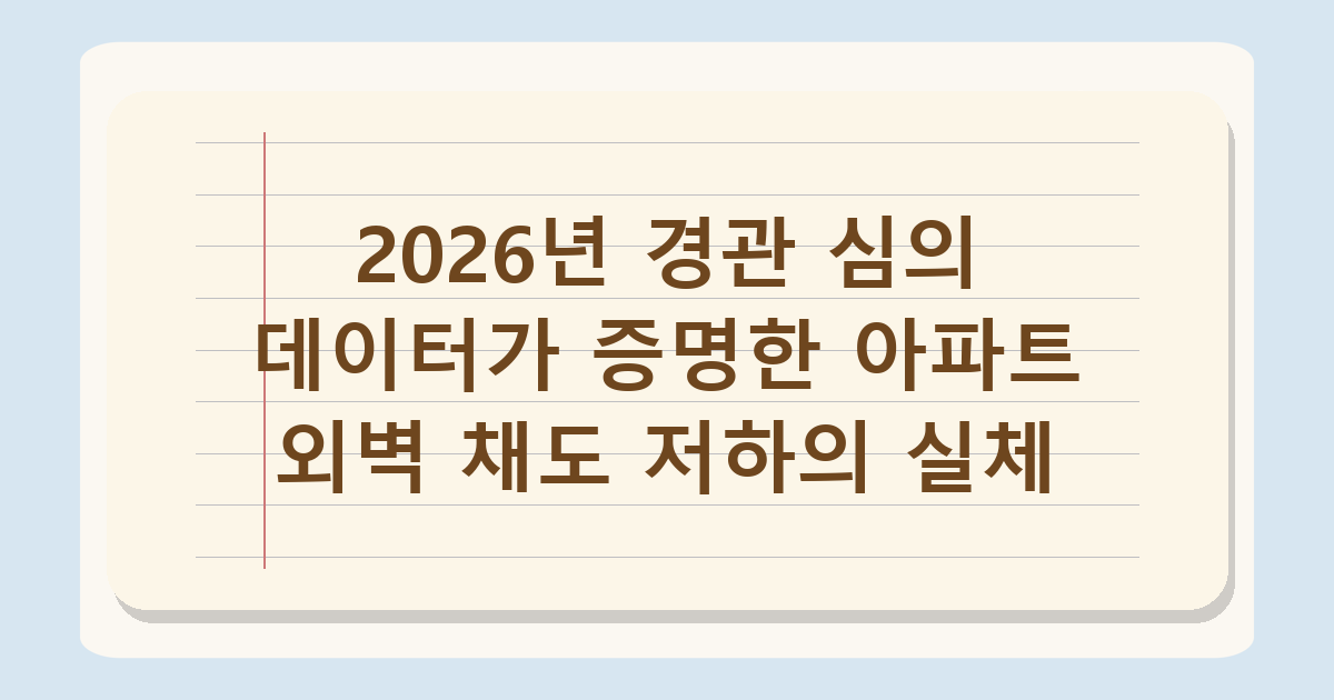 아파트 외벽이 우중충한 이유, 2026년 경관 심의 데이터 분석 결과