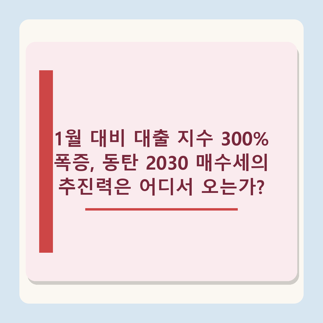 https://n.news.naver.com/article/009/0005690240 - 동탄 부동산 2030 영끌 현상 분석 - 1월 대비 대출지수 3배 급등 원인