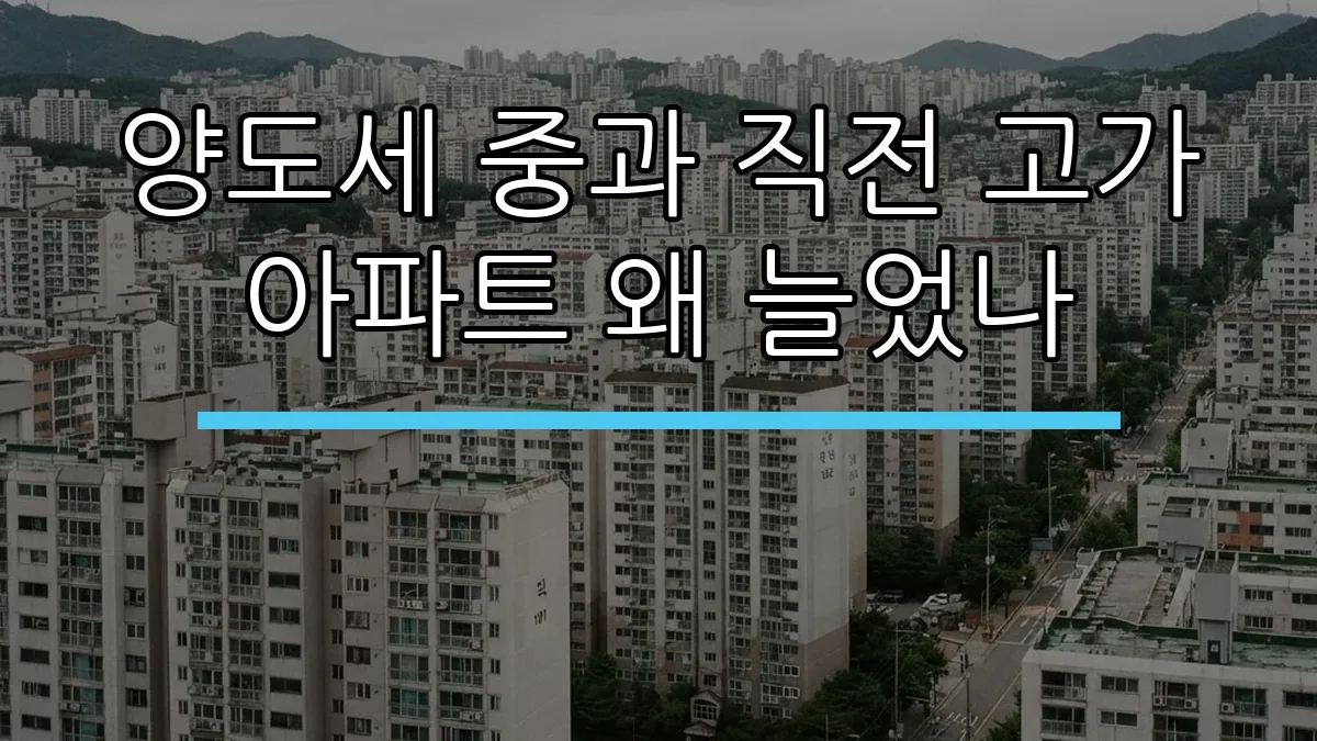 양도세 중과 직전 고가 아파트 왜 늘었나 (AI 생성)