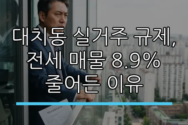 대치동 실거주 규제, 전세 매물 8.9% 줄어든 이유 (AI 생성)