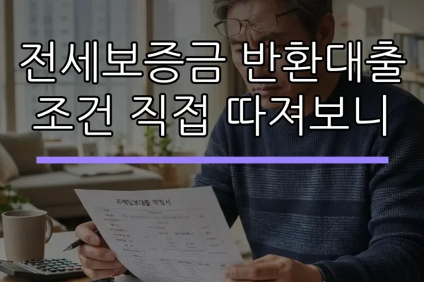 전세보증금 반환대출 조건 직접 따져보니 (AI 생성)