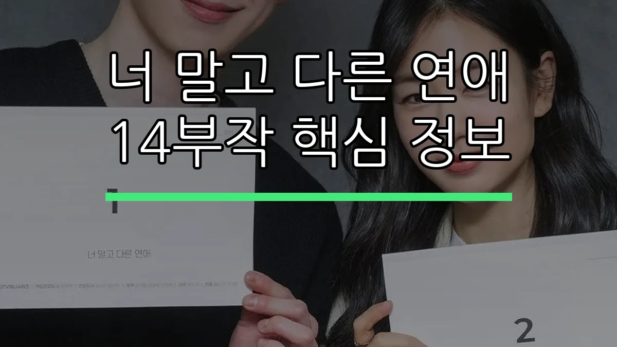 너 말고 다른 연애 14부작 핵심 정보