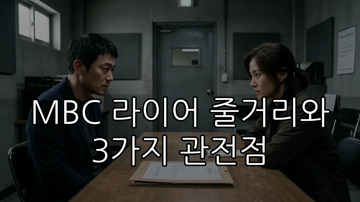 MBC 라이어 줄거리와 3가지 관전점 (AI 생성)