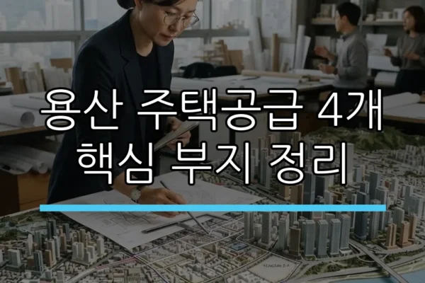 용산 주택공급 4개 핵심 부지 정리 (AI 생성)