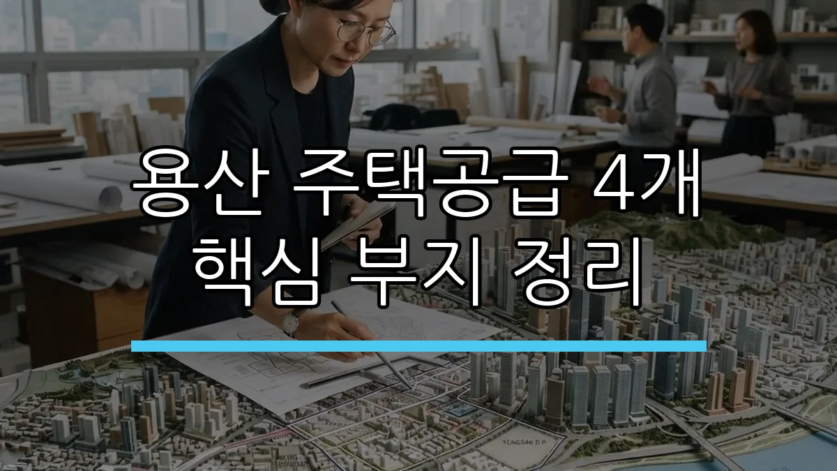 용산 주택공급 4개 핵심 부지 정리 (AI 생성)