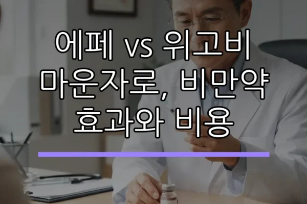 에페 vs 위고비 마운자로, 비만약 효과와 비용 (AI 생성)