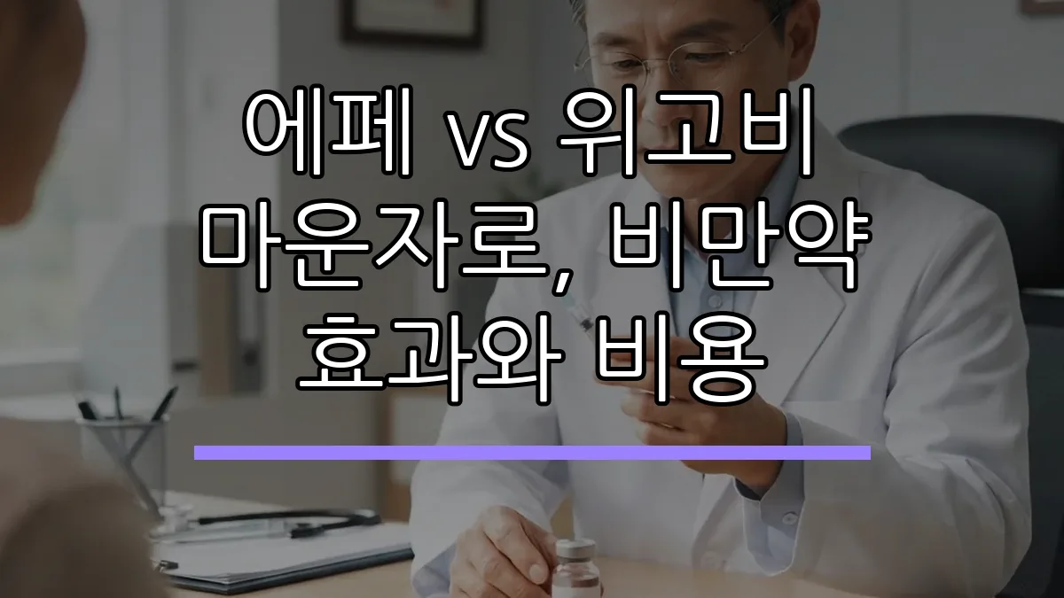 에페 vs 위고비 마운자로, 비만약 효과와 비용 (AI 생성)